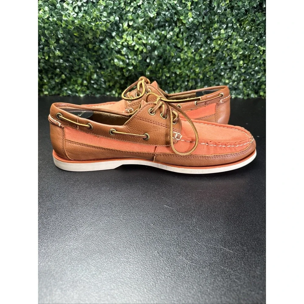 Polo Ralph Lauren Bienne boat shoes Men's Size 11.5 D Orange Brown